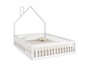Lit cabane 140x190 cm    coloris blanc