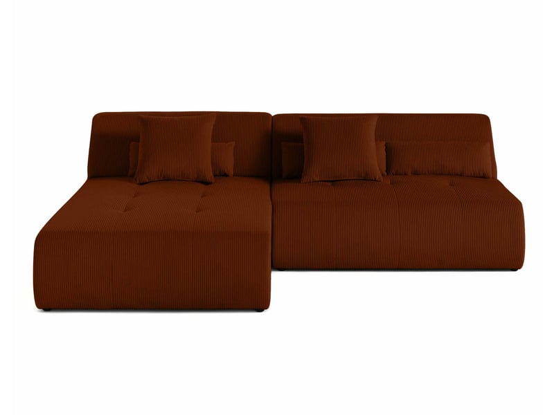  Onyx - canapé modulable d'angle réversible 4 places - en velours côtelé - lisa design - terracotta ONYX - Conforama A