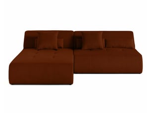 Canapé d'angle réversible fixe BESTMOBILIER ONYX 4 places Velours Terracotta