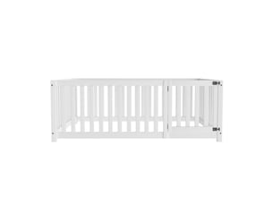 Lit simple 140x200 cm <strong>MERAX</strong>  <strong>lit enfant blanc</strong> coloris blanc