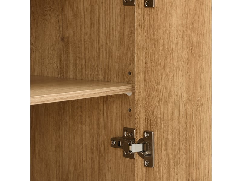  Buffet 4 portes à étagères réglables avec fermeture douce pour salon en mdf 140×38×75 cm naturel  - Conforama D