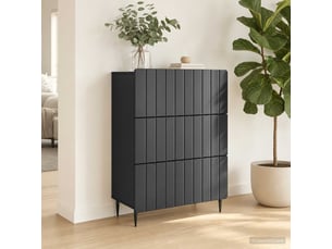 Armoire de rangement bureau, armoire à tiroirs 66 x 34,5 x 92 cm bois d'ingénierie noir