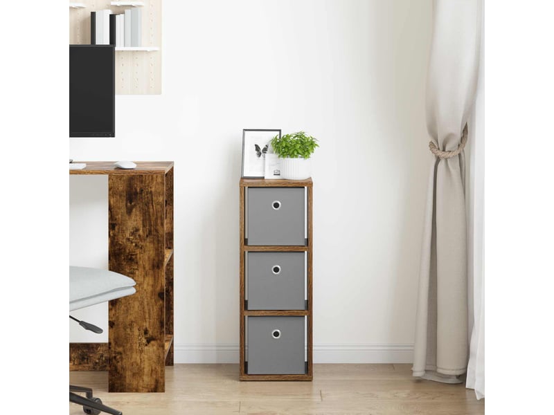 Buffet - bahut - meuble de rangement avec tiroir chêne fumé 25,5 x 22 x 69,5 cm  - Conforama C
