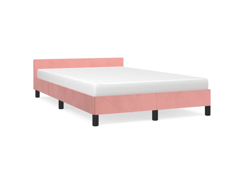  Lit double- lit adulte -  cadre de lit sans matelas rose 120x190 cm velours  - Conforama A