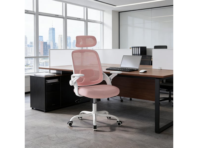  Chaise de bureau, 1 place, rose, 63,5 x 47 x 117,5 cm 63.5x47x117.5cm - Conforama C