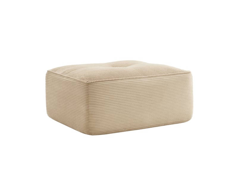 Pouf cordelia en velours côtelé, beige, siège d’appoint confortable - Conforama D