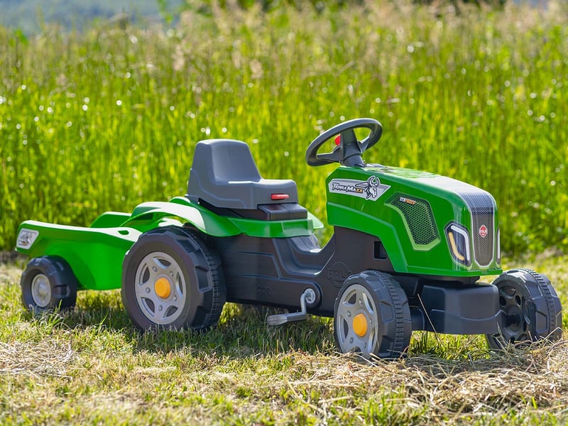 Tracteur enfant terra maxx vert avec remorque 2 à 6 ans - falk  - Conforama E