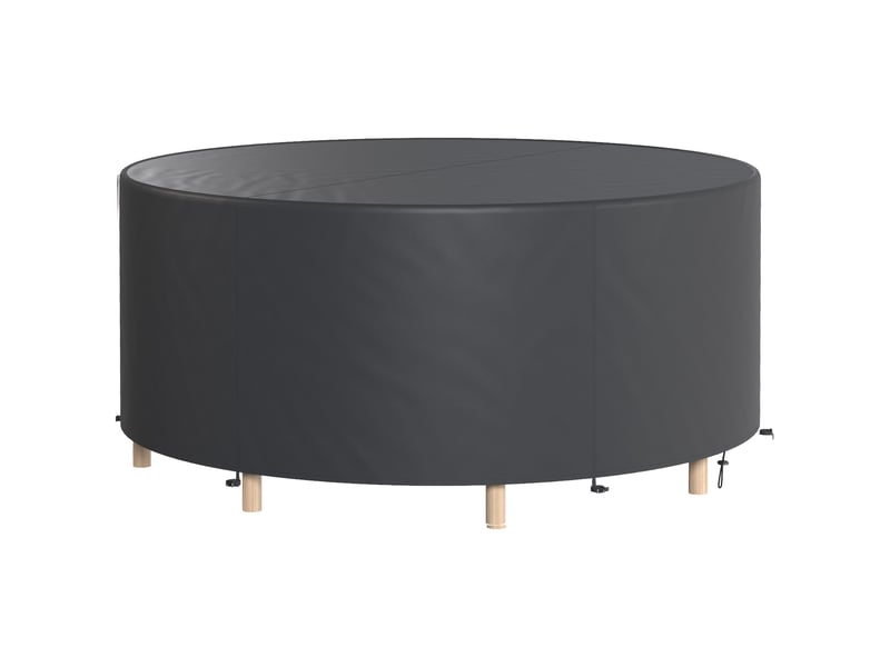  Housse de protection pour mobilier de jardin, résistante à l'hiver, imperméable et anti-uv, en tissu oxford 420d, ø 214 x 70 cm (h), noire  - Conforama B
