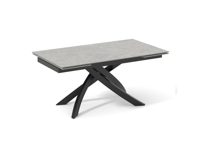 Table extensible 180 à 260 cm céramique gris marbré pied entrecroisé - arizona 11  - Conforama A