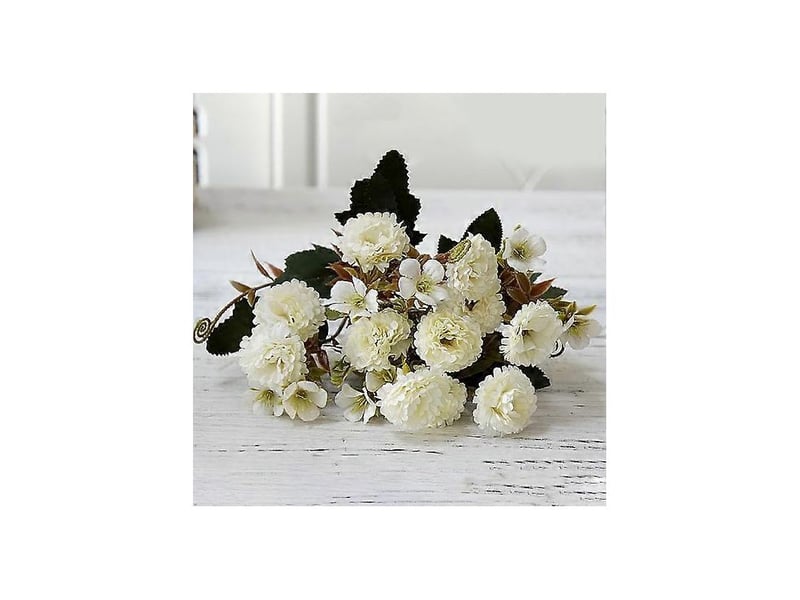  Bouquet de plantes artificielles en pot, œillets artificiels élégants en tissu, décoration pour salonrose  - Conforama C