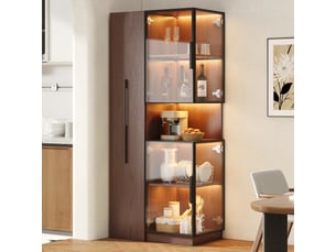 Vitrine coloris bois foncé 5 étagère(s) <strong>HNCBB</strong> <strong></strong> - 70 cmx160 cm