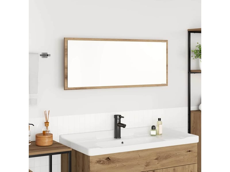 Miroir de salle de bain, miroir de toilette chêne artisanal 90 x 8,5 x 37 cm bois d'ingénierie cf62657 - Conforama B
