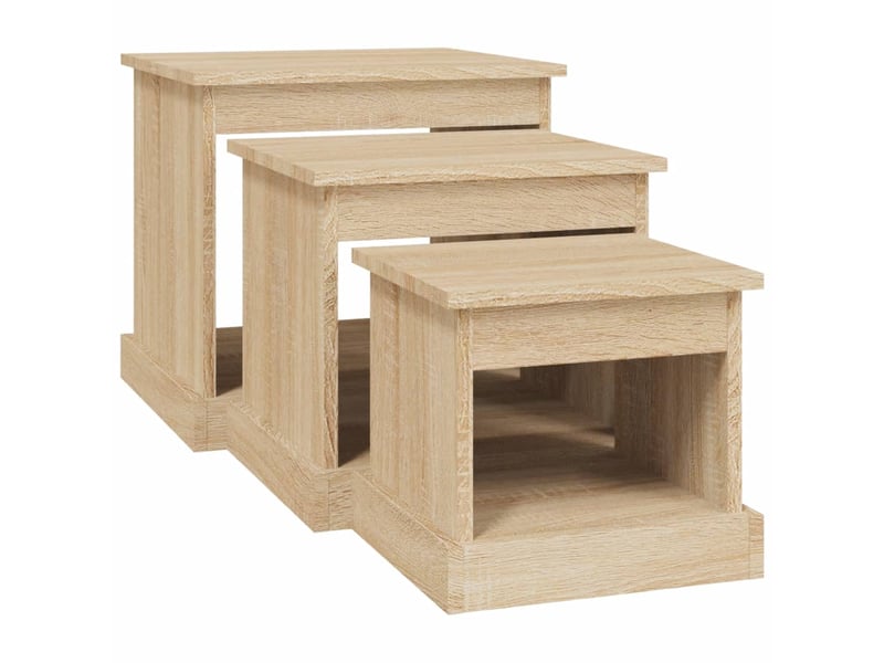  Tables basses 3 pcs | table de salon chêne sonoma bois d'ingénierie  - Conforama E