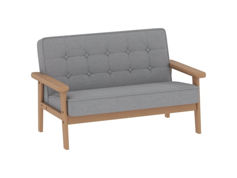  Fauteuil enfant gris, cadre bois, aspect velours, rembourré, pour enfants 3-15 ans  - Conforama A