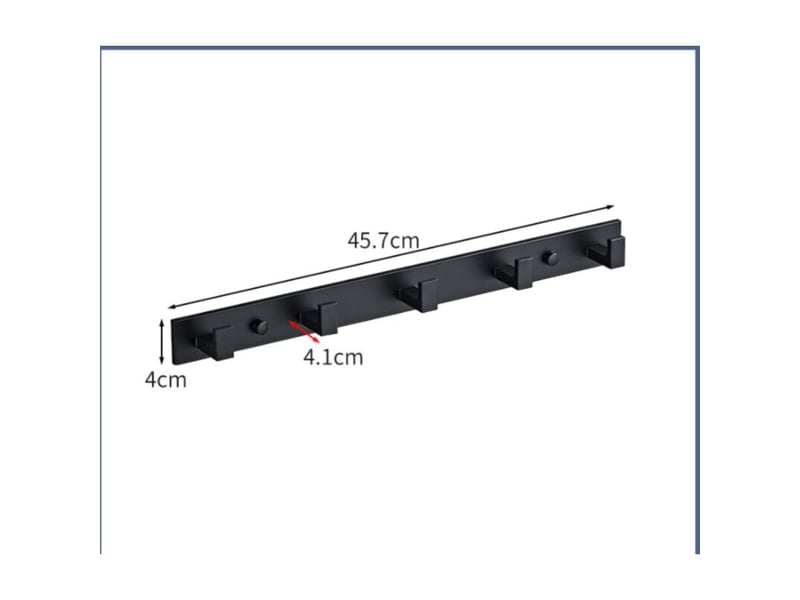  Patères murales noir, lot 5, acier inoxydable. Multi-usages pour salle de bain, cuisine, couloir et chambre. Robustes, pratiques et gain de place.  - Conforama B