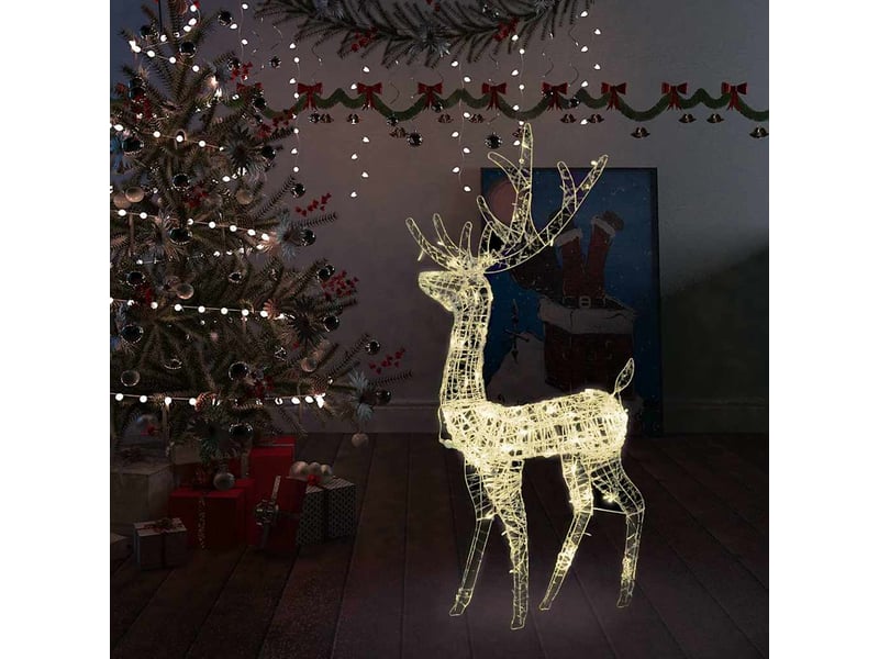  Renne de décoration de noël acrylique 140 led blanc chaud 128 cm  - Conforama B