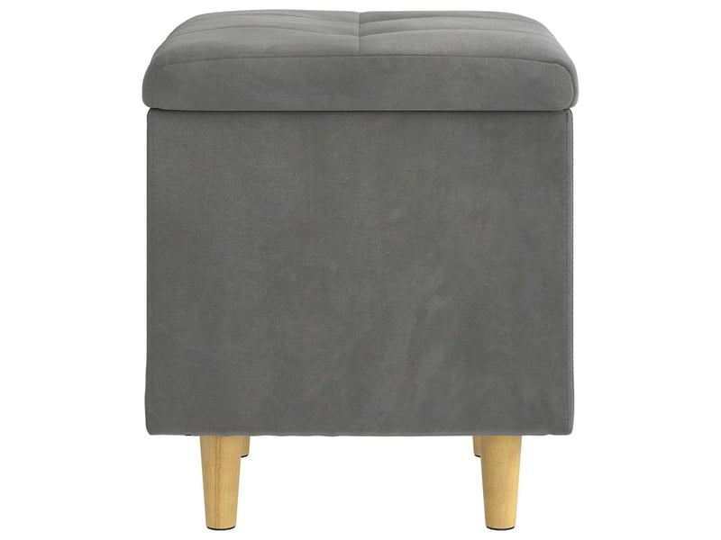  Ottoman, repose pied salon avec rangement gris foncé 40x40x45 cm velours  - Conforama E