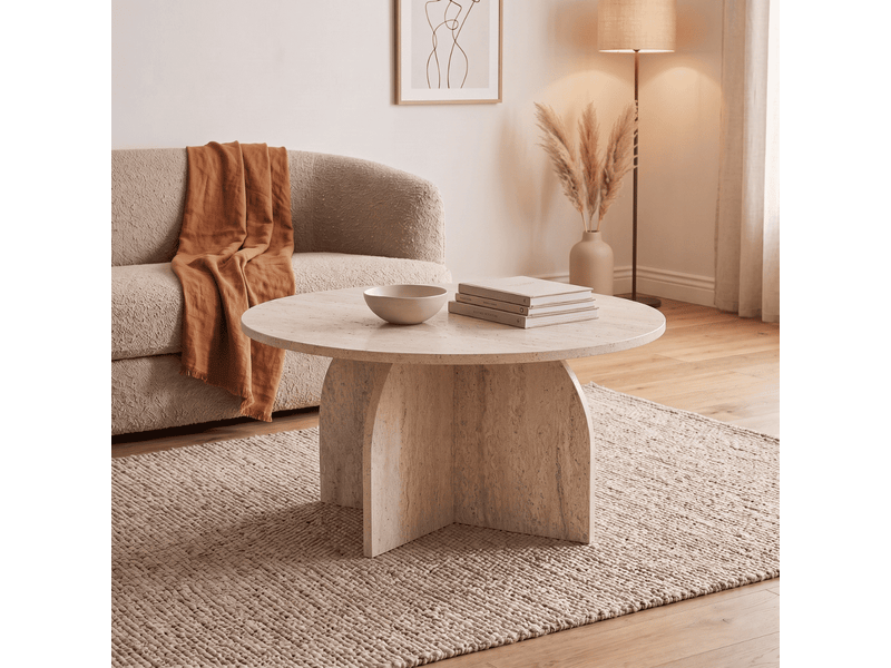  Table basse avec plateau rond d80 cm - clover  - Conforama D