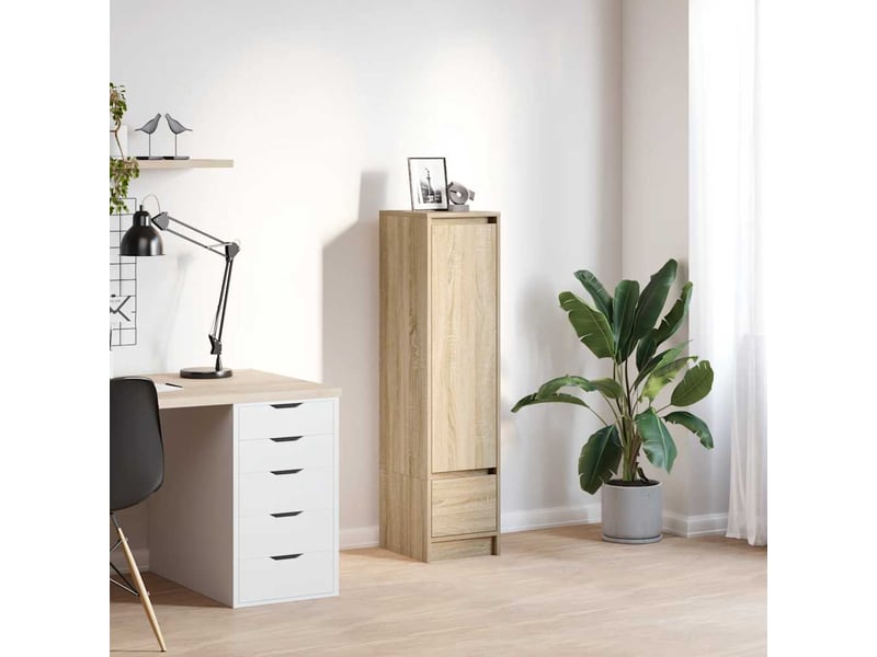  Buffet haut - bahut - meuble de rangement chêne sonoma 29,5x34x119,5 cm bois d'ingénierie  - Conforama B