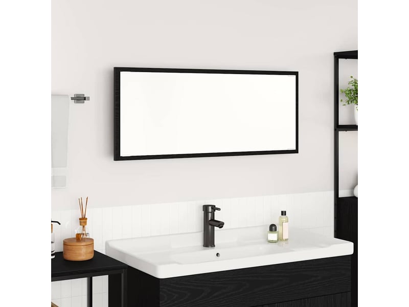  Miroir de salle de bain, miroir de toilette chêne noir 90 x 8,5 x 37 cm bois d'ingénierie cf62662  - Conforama B