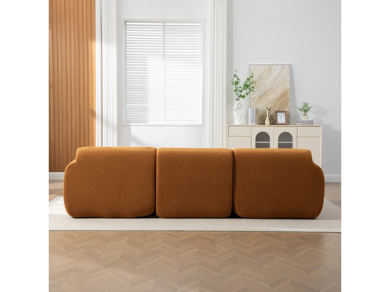 Canapé modulaire en chenille 3 places sans montage 271 x 177 cm confort moelleux salon - Conforama E