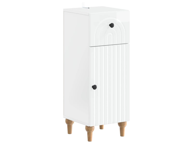  Ensemble de 2 meubles de salle de bain alkmaar blanc brillant cf63039  - Conforama D