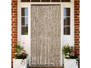 Rideau anti-mouches, moustiquaire beige et marron 118x220 cm chenille cf43499
