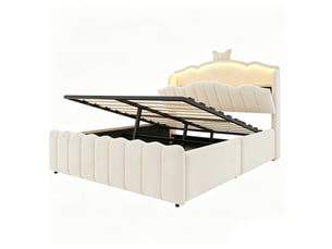 Lit coffre 140x200 cm coloris beige