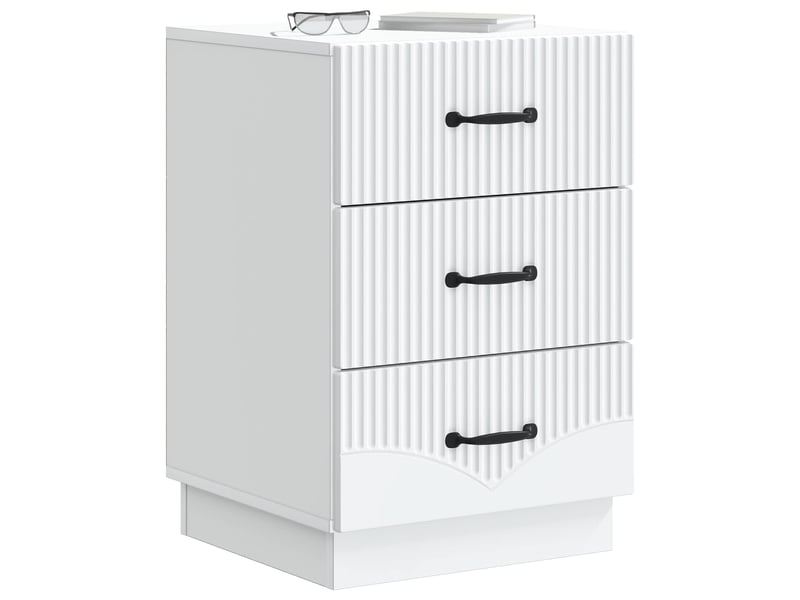  Table de chevet blanc 43 x 41 x 63,5 cm bois d'ingénierie  - Conforama A