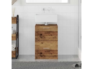 Cabinet de salle de bain, armoire salle de bain bois ancien 40 x 37 x 59 cm cf65261