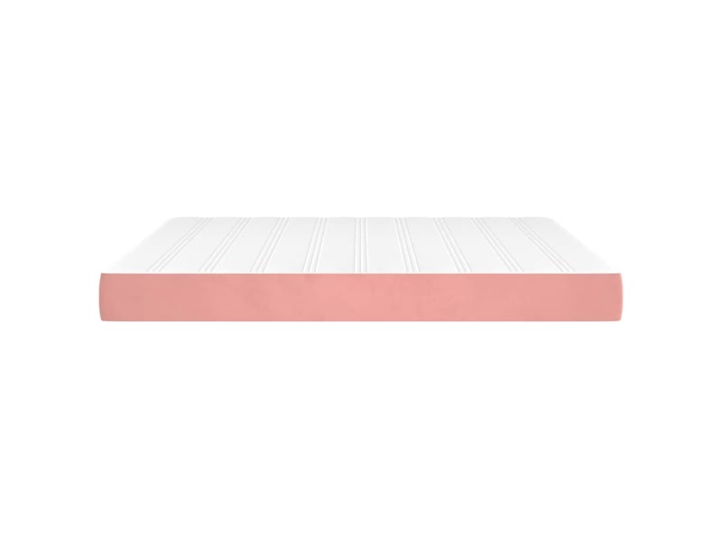  Matelas de lit à ressorts ensachés fermeté moyenne rose 180x200x20 cm velours  - Conforama D