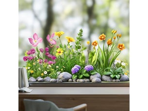 Autocollant pour vitre 30x60cm, motif fleurs multicolores – adhérence statique, déco intérieure-style 9