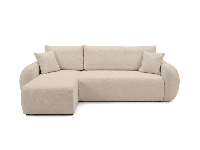 Alya - canapé d'angle convertible et réversible 3 places en bouclette - Conforama E