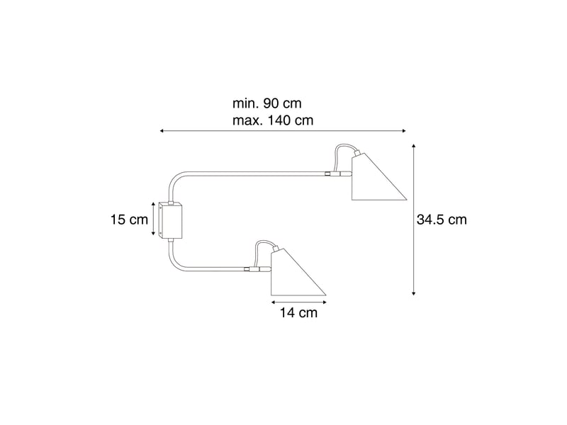  Applique murale moderne violette avec intérieur doré orientable 2 lumières - lune  - Conforama C