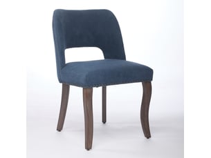 Lot de 2 chaises de salle à manger en chenille bleue avec dossier enveloppant