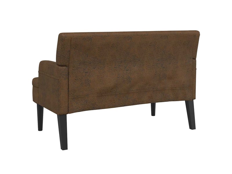 Canapé 2 places avec dossier marron 112x65,5x75 cm similicuir daim - Conforama E