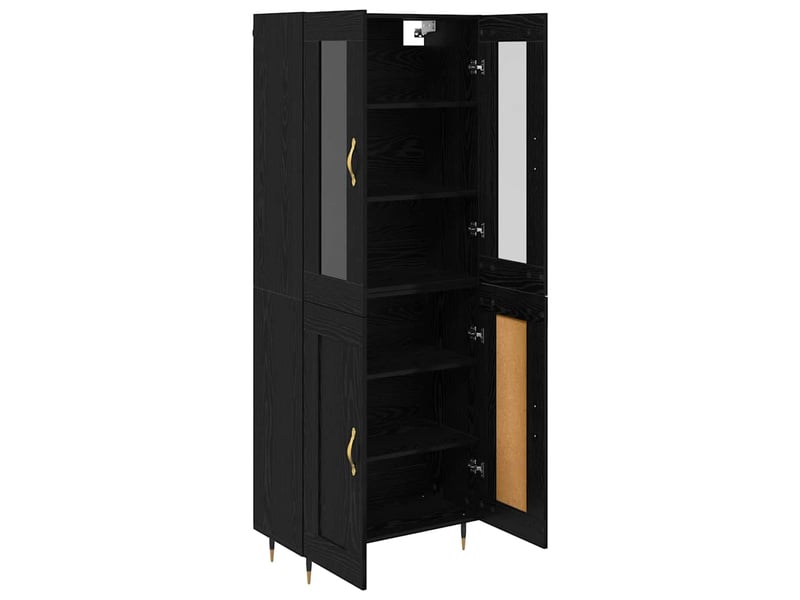 Buffet - haut armoire 2 pc chêne noir 69,5 x 34 x 180 cm  - Conforama E