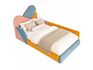 Lit simple 90x200 cm <strong>OKWISH</strong>  <strong></strong> coloris multicolore