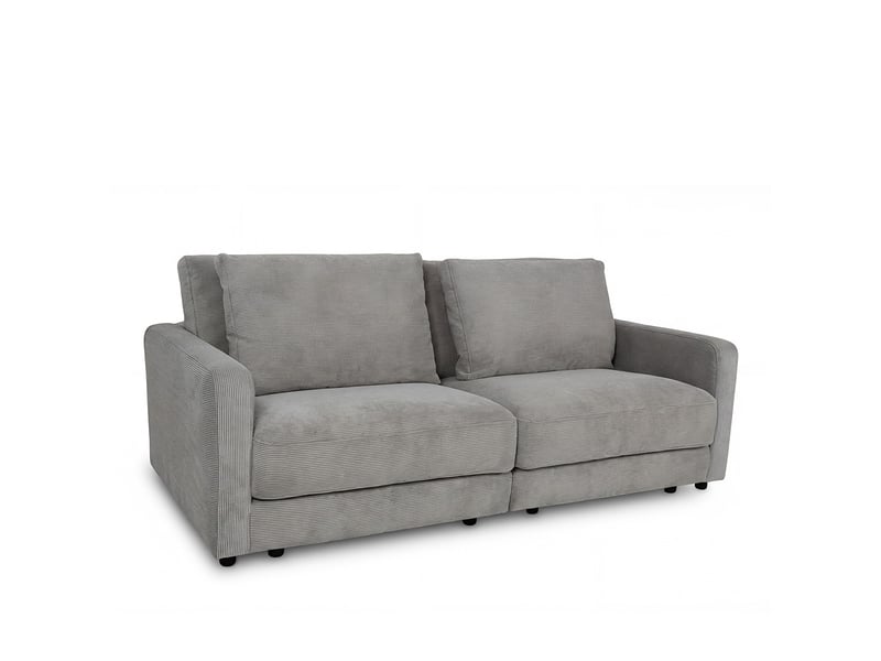 Canapé droit velours côtelé gris clair venezia 3 pl 3CA56.CA.3D.02 - Conforama D