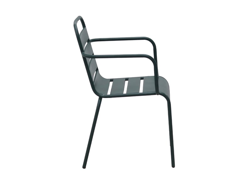  Lot de 2 chaises de jardin en métal vert sapin avec accoudoirs - baca  - Conforama C