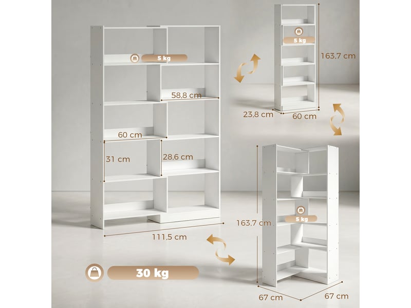 Support extensible à 5 niveaux, rotation à 350°, également réglable et convertible en format l recta ou compact. Dimensions : 111,5 x 23,8 x 163,7 cm. - Conforama C