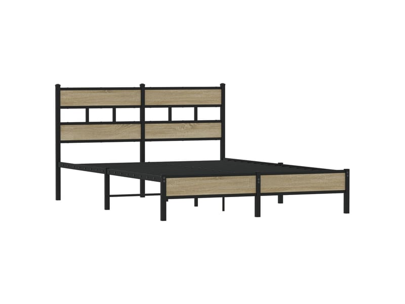  Lit double- lit adulte -  cadre de lit sans matelas chêne sonoma 150x200 cm  - Conforama B