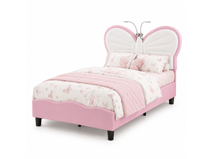 Lit simple 90x190 cm YELENARO coloris rose