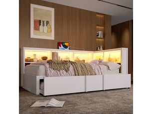 Lit gigogne 90x200 cm <strong></strong>  <strong></strong> coloris blanc