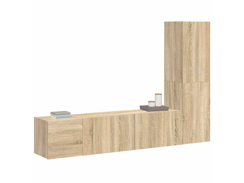  Ensemble de meubles tv 3 pcs chêne sonoma bois d'ingénierie shl79701  - Conforama C