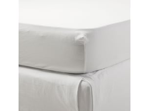 Drap housse en satin de coton lavé uni à nouettes  satheene
