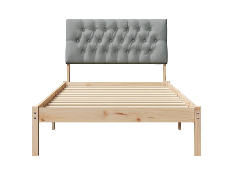 Lit simple- lit adulte - cadre de lit avec tête de lit rembourrée marron 100 x 200 cm - Conforama D