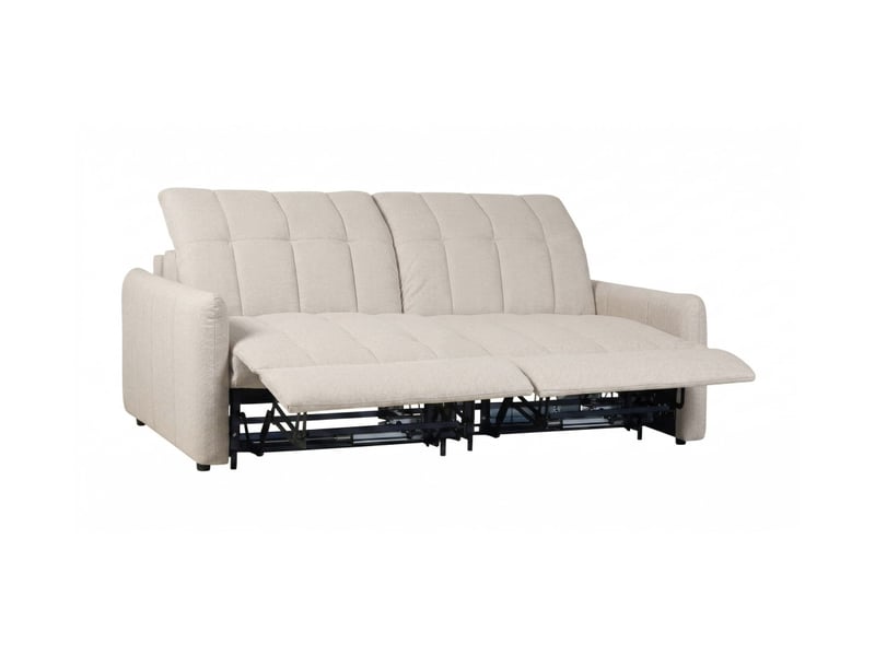 Canapé roma 2 places convertible avec relax électrique en tissu - blanc ROMA - Conforama C