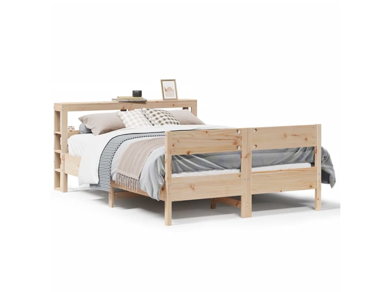  Lit double- lit adulte -  cadre de lit sans matelas 120x200 cm bois de pin massif  - Conforama A