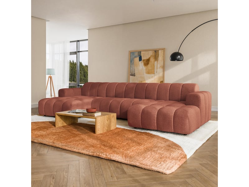  Canapé d'angle aenis, tkanina strukturalna ceglasty  - Conforama B